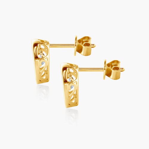 Kolczyki serce Savicki: złote, diamenty